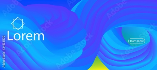 3d Fluid Lucid Vector Background. Landing Page, Blue, Purple Background. Funky 