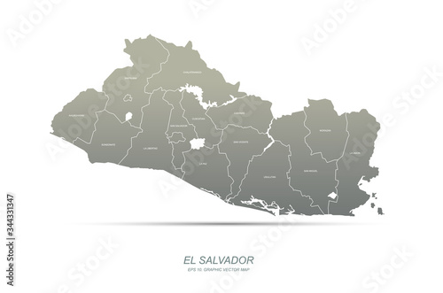 el salvador map. country ve...