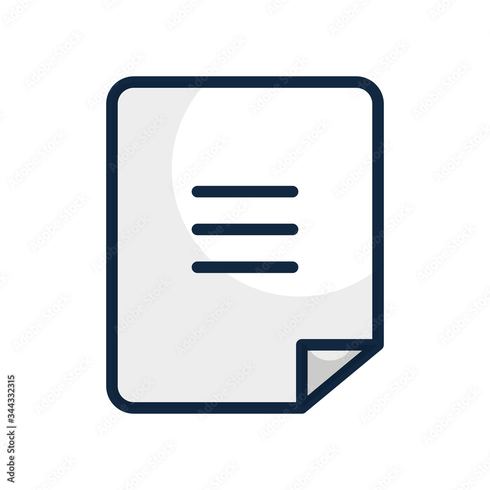 user interface concept, document page icon, line color style