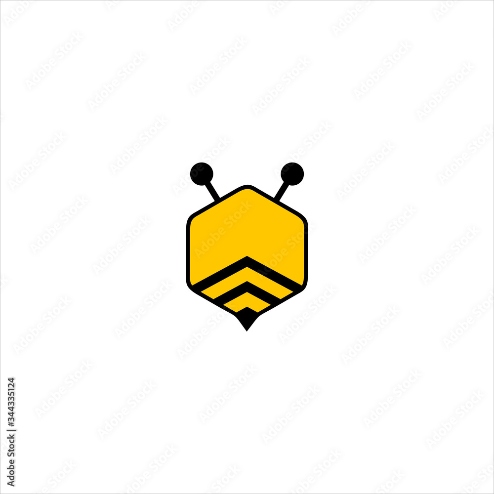 Bee icon logo vector illustration Bee icon logo vector illustration