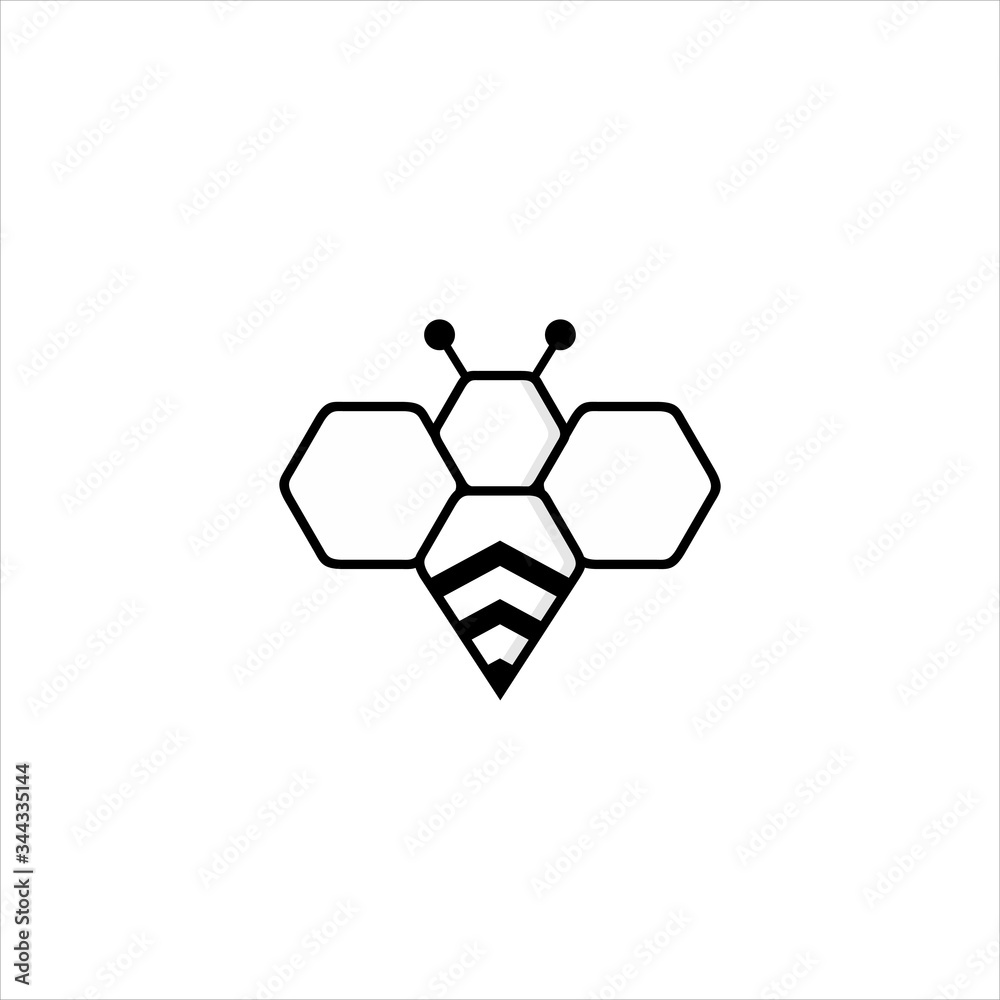 Obraz premium Bee icon logo vector illustration