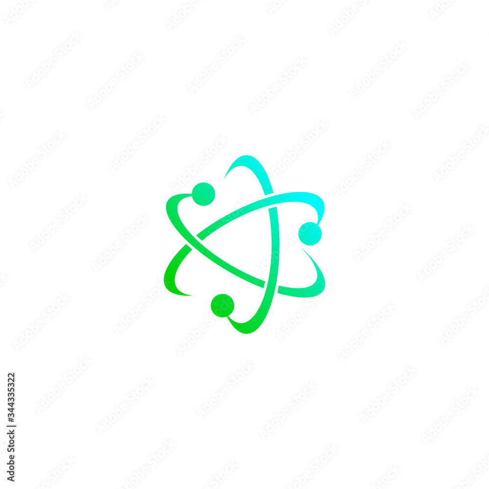 Vector bio technology atom icon concept logo