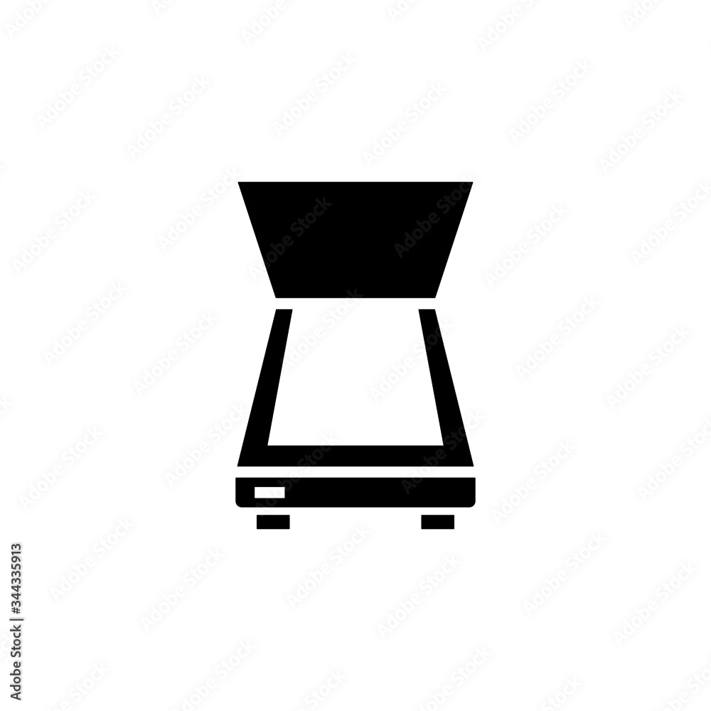 Scanner vector icon in black solid flat design icon isolated on white background