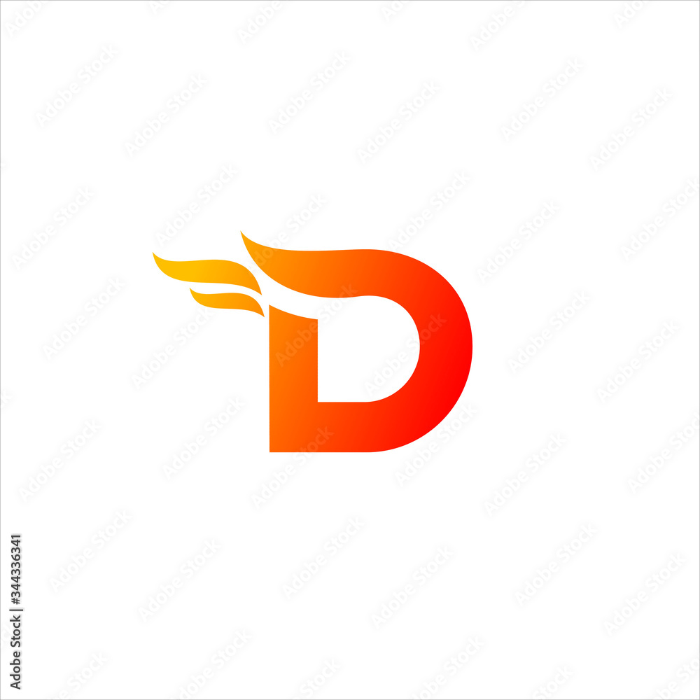 Vector D letter fire speed concept logo design template illustration eps 10 Vector D letter fire speed concept logo design template illustration eps 10