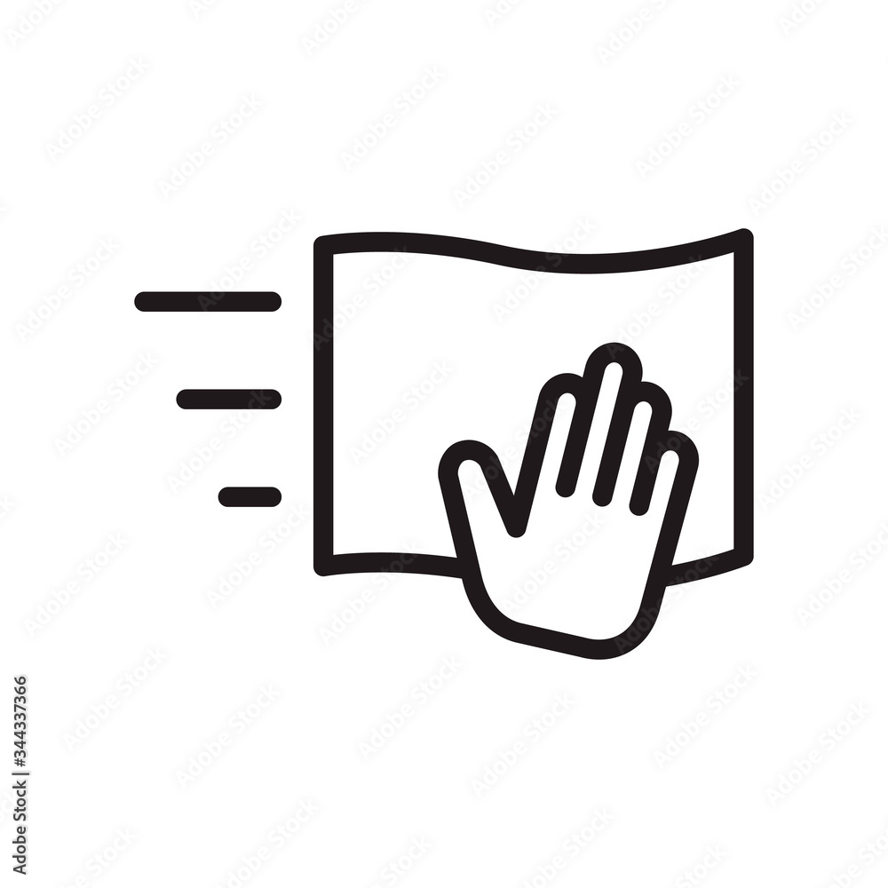 Cleaning with napkin icon. Outline style design. Vector graphic illustration. Suitable for website design, logo, app, template, and ui. Editable vector stroke. Cleaning with napkin icon. Outline style design. Vector graphic illustration. Suitable for website design, logo, app, template, and ui. Editable vector stroke.