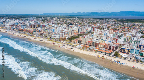 Capão da Canoa - RS. Aerial view of the beach and city of Capão da Canoa in the state of Rio Grande do Sul, southern Brazil © Jair