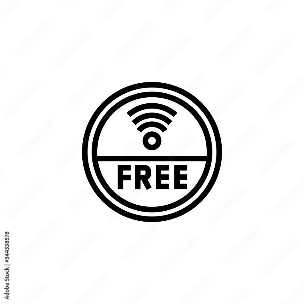 Free wifi vector icon in linear, outline icon isolated on white background Free wifi vector icon in linear, outline icon isolated on white background