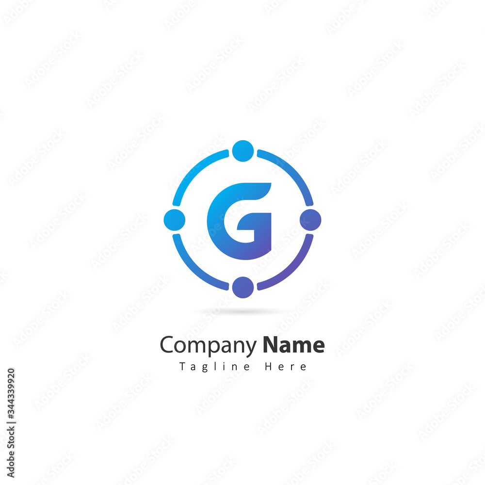 initial letter G logo with circle and dot element. design vector illustration people logo. logo for company. icon initial letter G logo with circle and dot element. design vector illustration people logo. logo for company. icon