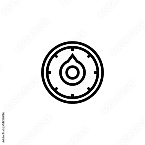 Thermostat icon in linear, outline icon isolated on white background