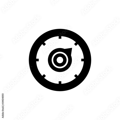 Thermostat icon in black solid flat design icon isolated on white background