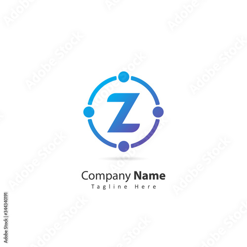initial letter Z logo with circle and dot element. design vector illustration people logo. logo for company. icon