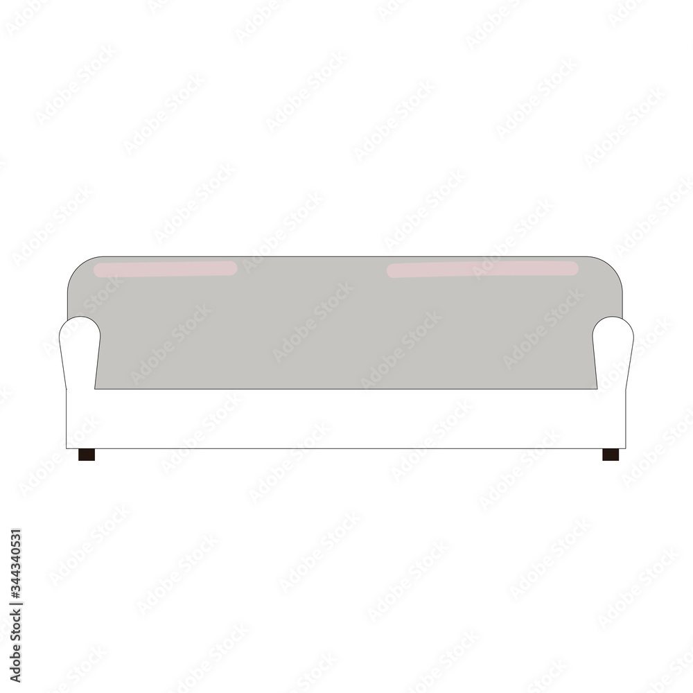 Modern model of Sofa, couch or settee isolated on white background. Vector flat style cartoon illustration. Comfortable lounge concept for interior design . Modern model of Sofa, couch or settee isolated on white background. Vector flat style cartoon illustration. Comfortable lounge concept for interior design .