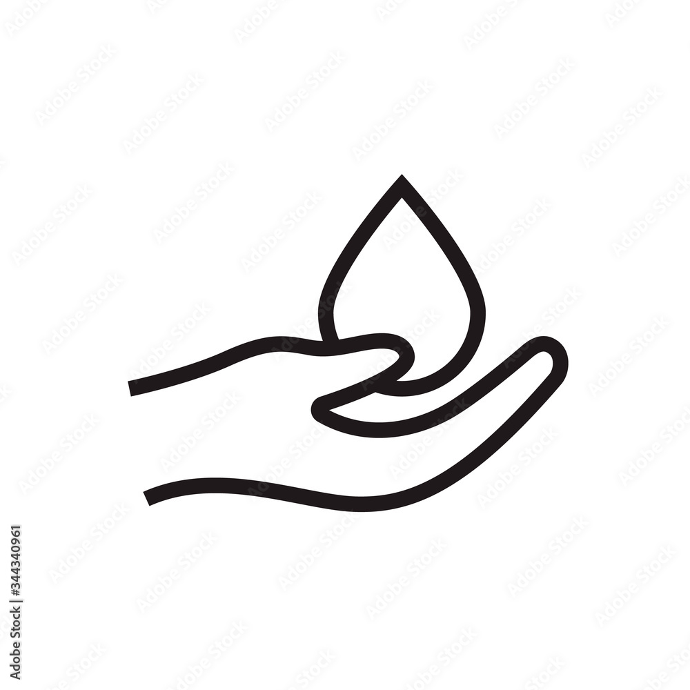 Save water icon. A drop icon. Outline style design. Vector graphic illustration. Suitable for website design, logo, app, template, and ui. Editable vector stroke. EPS 10.