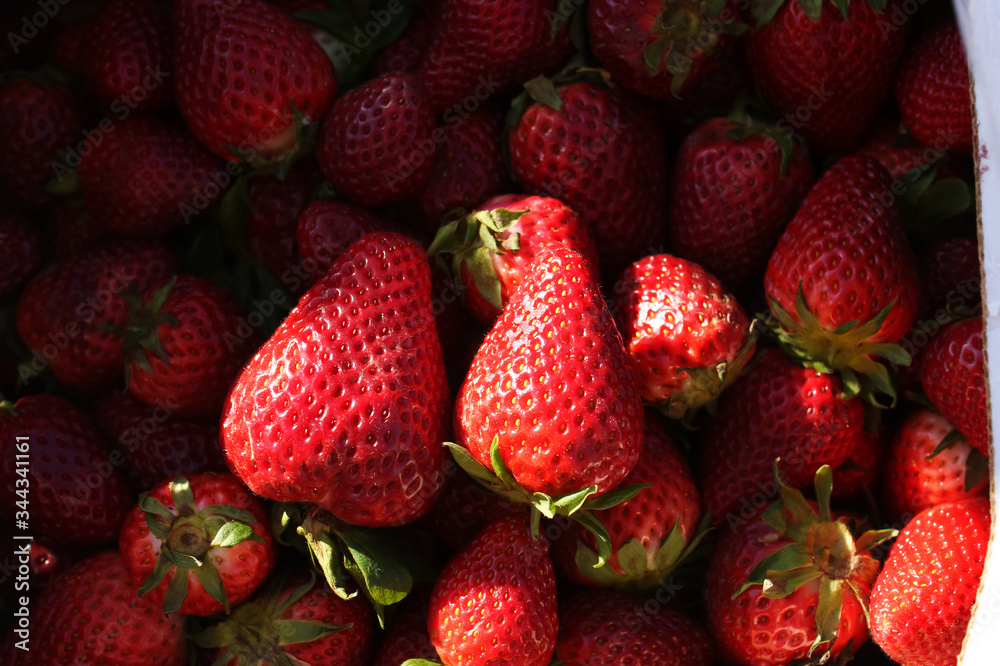 strawberries in a market strawberries in a market