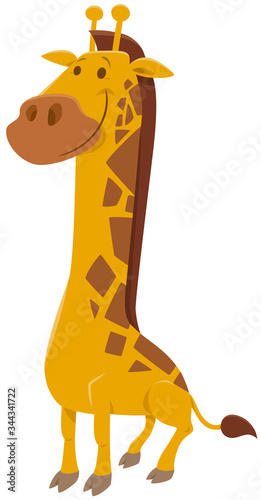 funny giraffe animal character cartoon illustration