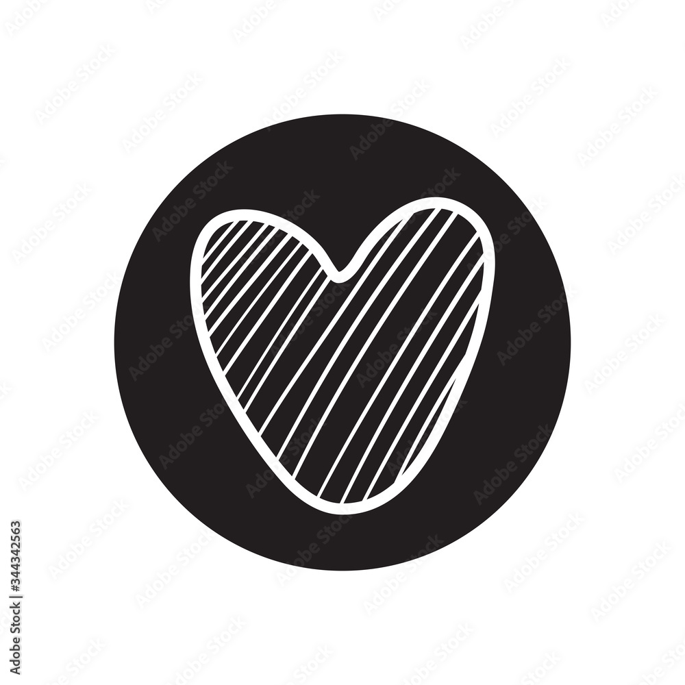 heart with striped design, line block style heart with striped design, line block style