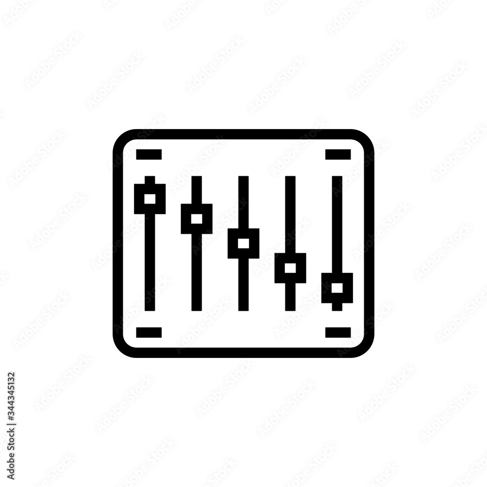 Sound mixer vector icon in linear, outline icon isolated on white background Sound mixer vector icon in linear, outline icon isolated on white background