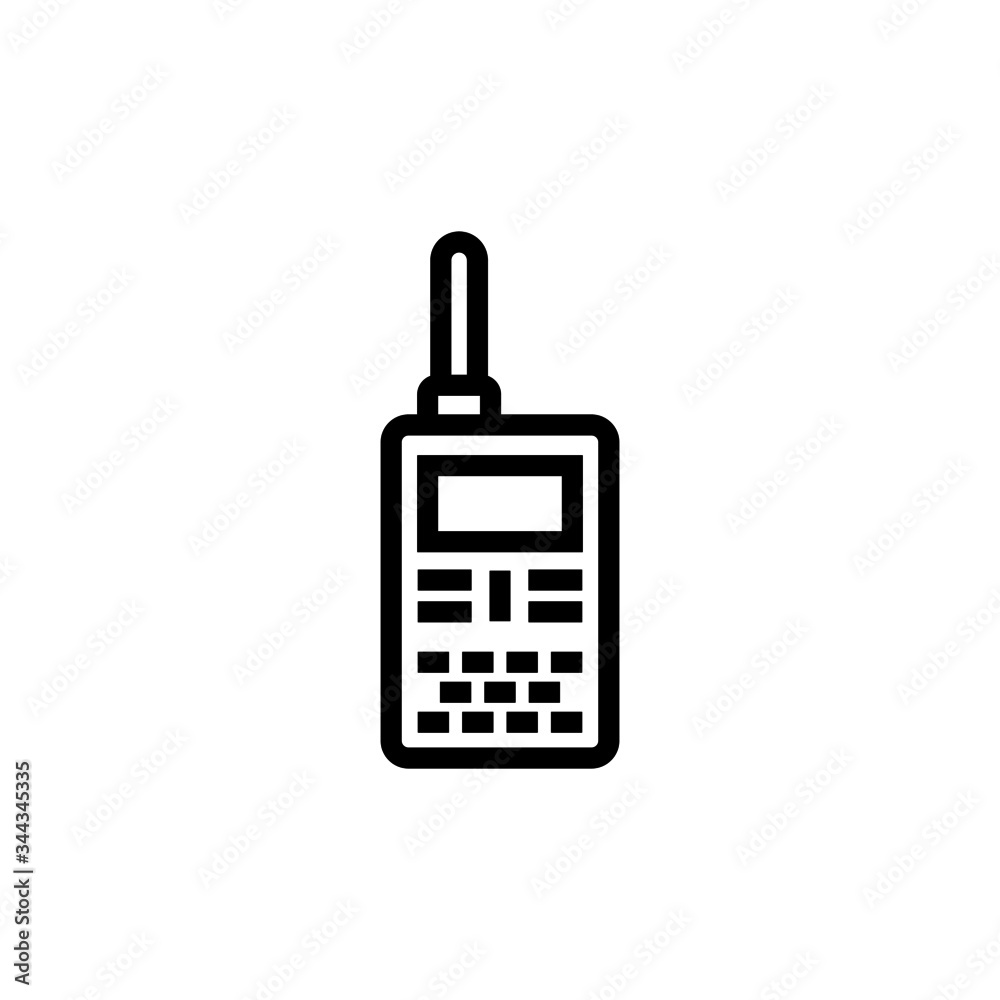 Walkie talkies vector icon in linear, outline icon isolated on white background Walkie talkies vector icon in linear, outline icon isolated on white background