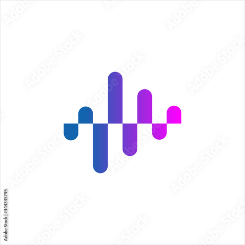 Wave sound, Audio Spectrum, Wave Music, Sound Equalizer icon logo Vector