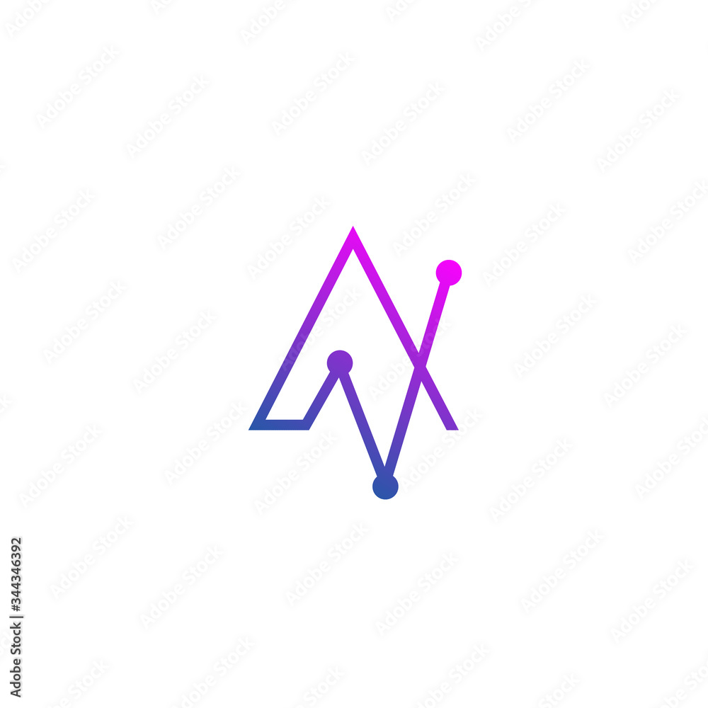 Vector Letter A analytics concept logo template illustration
