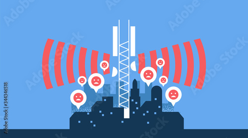 5g cellular data tower wave bad impact in city