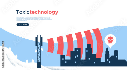 Toxic 5g tower wave technology web page template