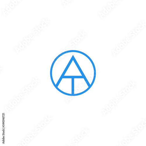Free Download Monogram letter AT in the circle icon logo vector design template concept - GFXLoad