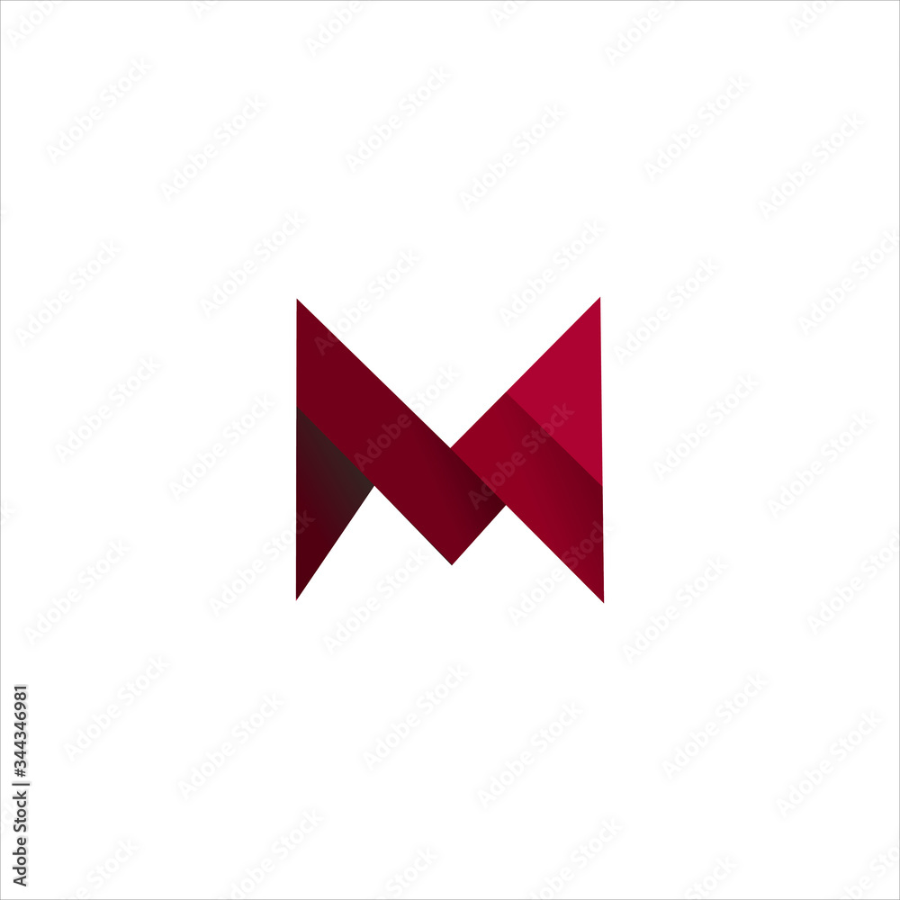 Vector Letter M logo 3d concept illustration Vector Letter M logo 3d concept illustration