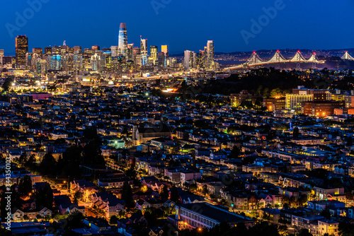 San Fransisco skyline at dusk. 