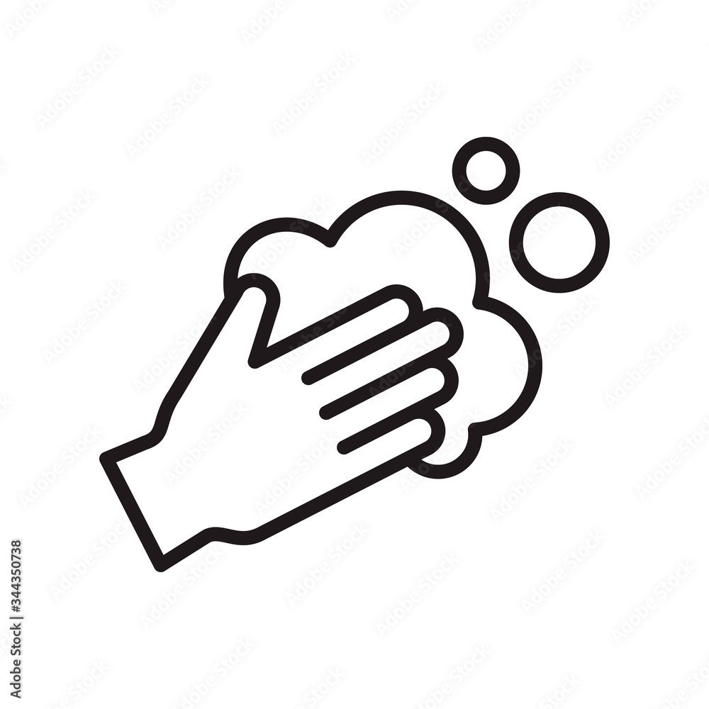 Hand wash icon in trendy line style design. Vector graphic illustration. Hygiene symbol and healthcare. Suitable for website design, logo, app, and template. Editable vector stroke. EPS 10. Hand wash icon in trendy line style design. Vector graphic illustration. Hygiene symbol and healthcare. Suitable for website design, logo, app, and template. Editable vector stroke. EPS 10.