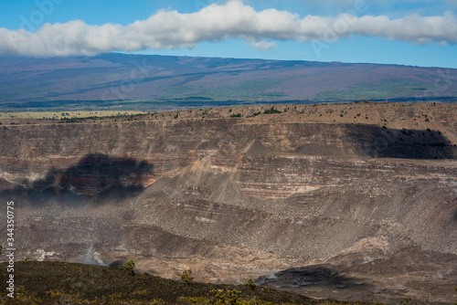 Halemaumau crater after the 2018 eruption of Kilauea in Hawaii Volcanoes National Park. 