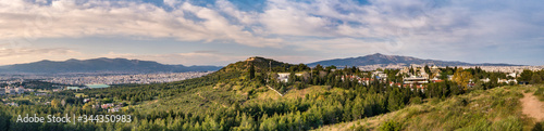 Panoramic view of the Filothei Hill and grove at Galatsi Municipality, Athens, Greece. © Ruben