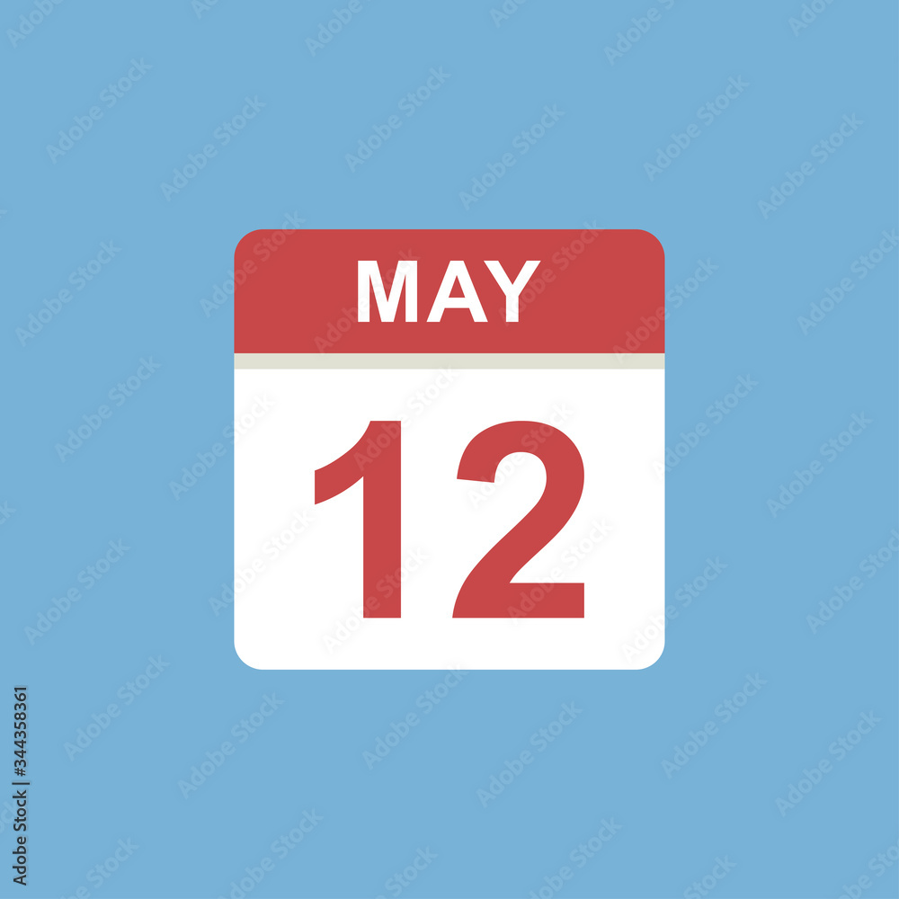 calendar - May 12 icon illustration isolated vector sign symbol