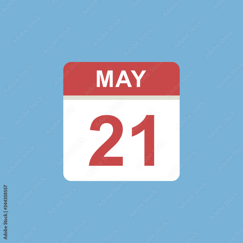 Fototapeta premium calendar - May 21 icon illustration isolated vector sign symbol