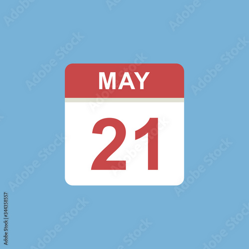 calendar - May 21 icon illustration isolated vector sign symbol
