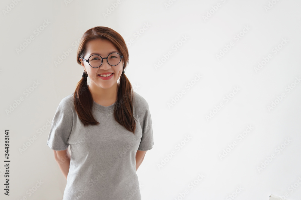 happy Asian female with cute face, beautiful Chinese woman for healthy lifestyle