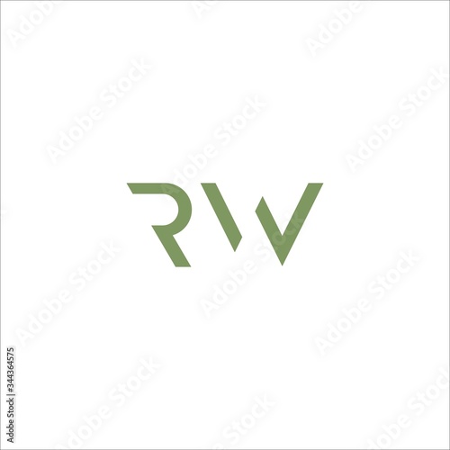 Initial letter rw or wr logo vector design template