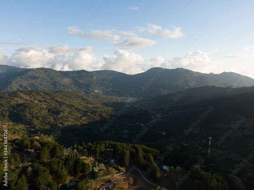 Obraz premium Beautiful aerial view of the mountains and the Don Manuel lagoon in Costa Rica 
