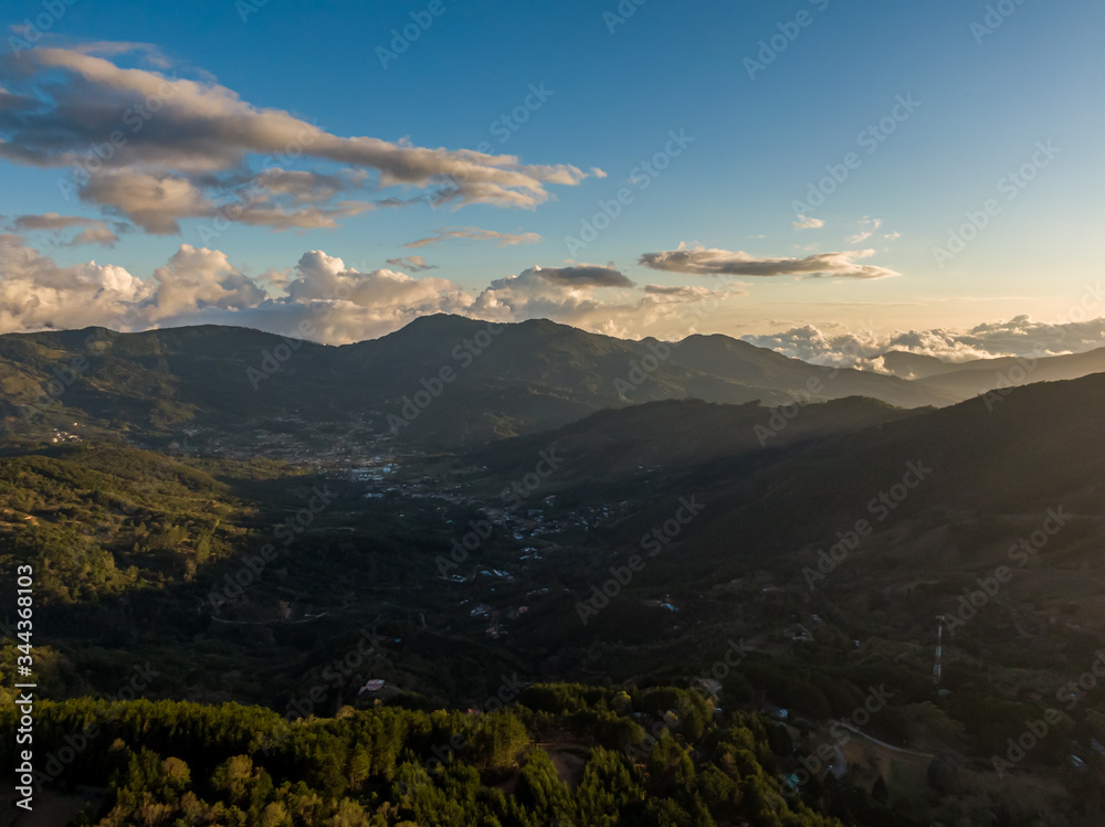 Obraz premium Beautiful aerial view of the mountains and the Don Manuel lagoon in Costa Rica