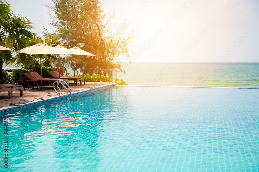 View from the swimming pool of the hotel.