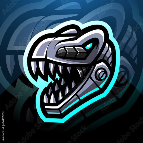 Dinosaur head robot esport mascot logo design