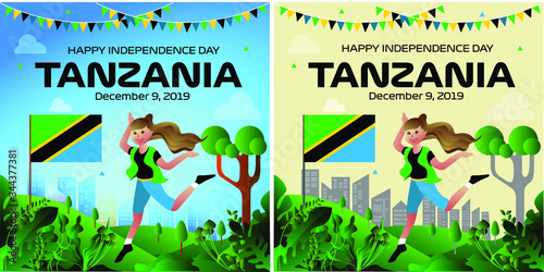 Tanzania Independence day background vector