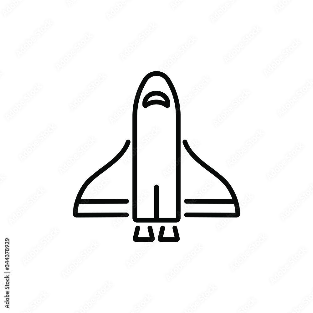 Space craft thin icon in trendy flat style isolated on white background. Symbol for your web site design, logo, app, UI. Vector illustration, EPS