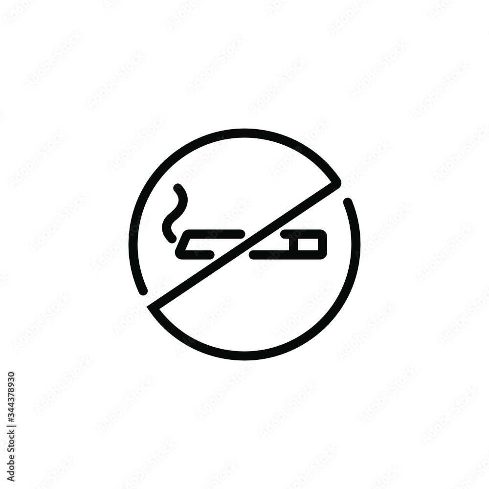 Do not smoking sign thin icon in trendy flat style isolated on white background. Symbol for your web site design, logo, app, UI. Vector illustration, EPS Do not smoking sign thin icon in trendy flat style isolated on white background. Symbol for your web site design, logo, app, UI. Vector illustration, EPS