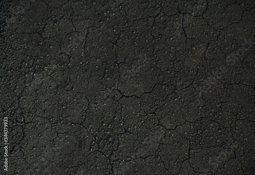 Dark soil texture closeup of dry soil background