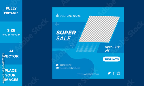 Super Sale  Instagram/ Social Media Post Template Vector