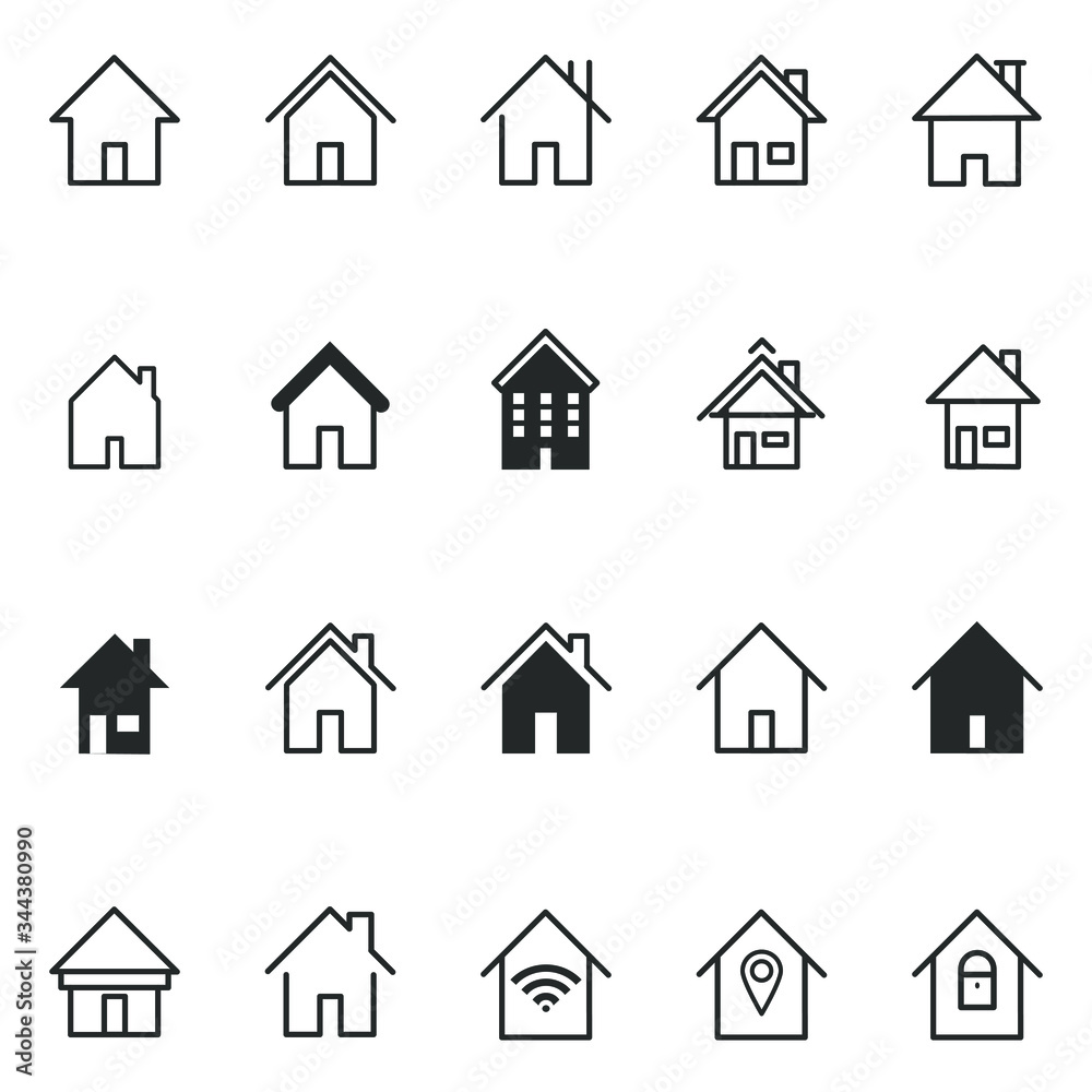 Set of home icon vector illustrator
