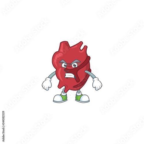 Mascot design style of heart with angry face