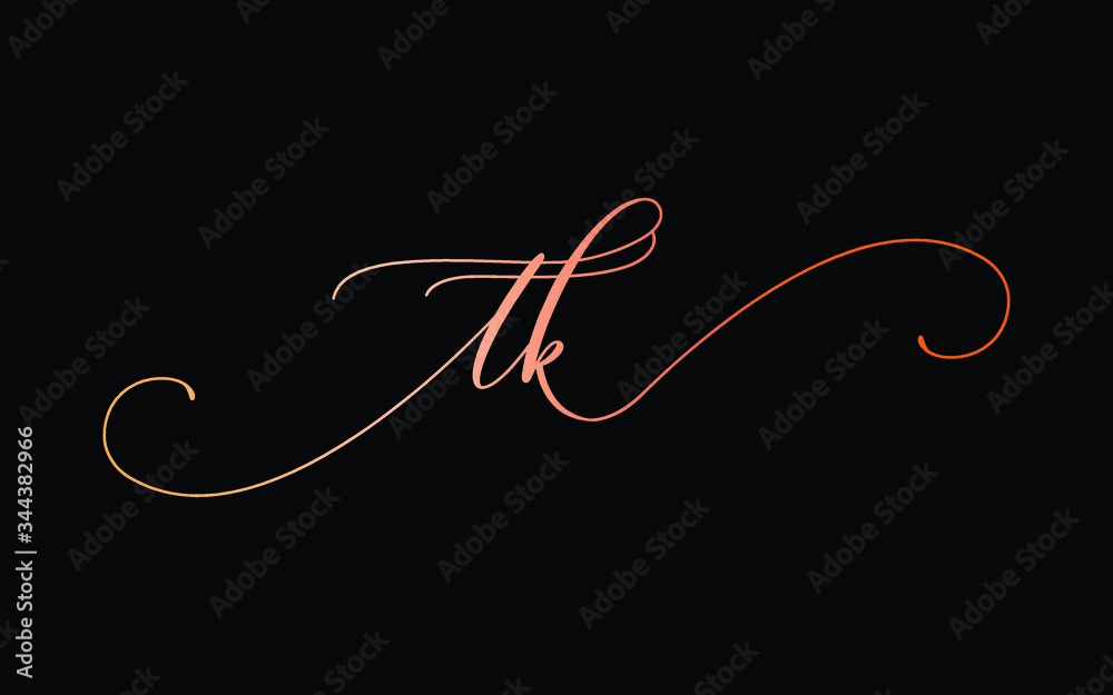 tk or t, k Lowercase Cursive Letter Initial Logo Design, Vector Template tk or t, k Lowercase Cursive Letter Initial Logo Design, Vector Template