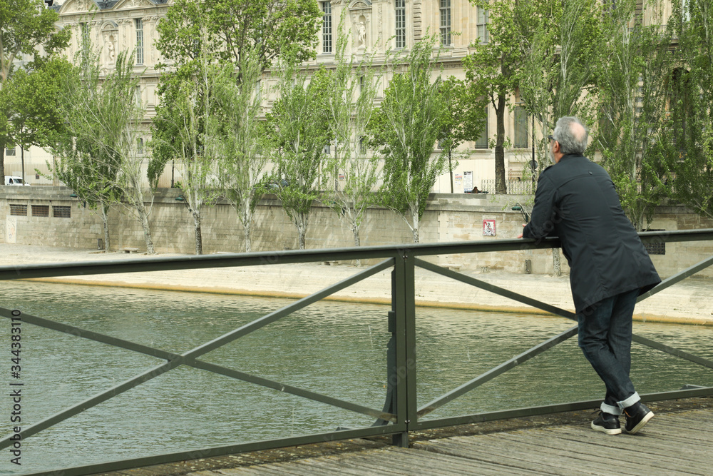 Paris, pont des arts famous bridge under Seine river Paris, pont des arts famous bridge under Seine river